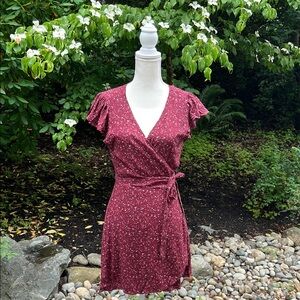 aerie Floral Wrap Dress